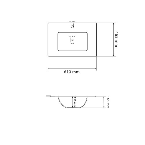 Умивальник (раковина) VBI FERRARA 60 WHITE врізний