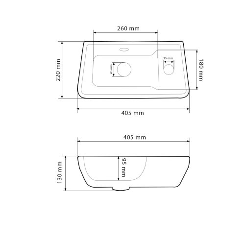 Умывальник (раковина) VBI JESI L WHITE подвесной