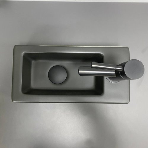 Умывальник (раковина) VBI KOMO L BLACK MATT накладной подвесной