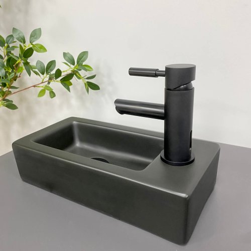 Умывальник (раковина) VBI KOMO L BLACK MATT накладной подвесной