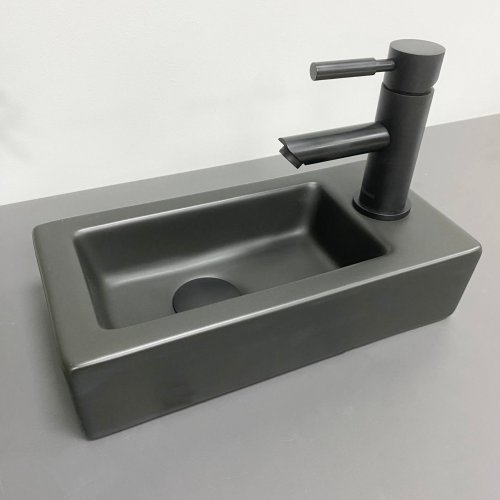 Умывальник (раковина) VBI KOMO L BLACK MATT накладной подвесной