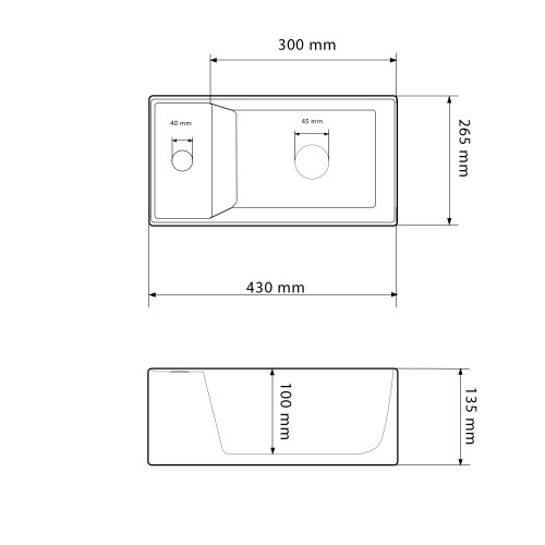 Умывальник (раковина) VBI LECCO WHITE накладной