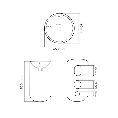 Умывальник (раковина) VBI MATERA WHITE напольный