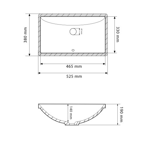 Умывальник (раковина) VBI MEDUNO WHITE врезной