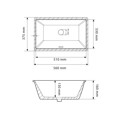 Умывальник (раковина) VBI MERANO M WHITE врезной