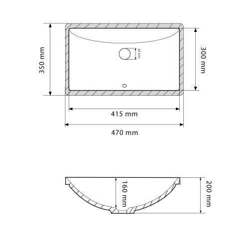 Умивальник (раковина) VBI MESSINA WHITE врізний