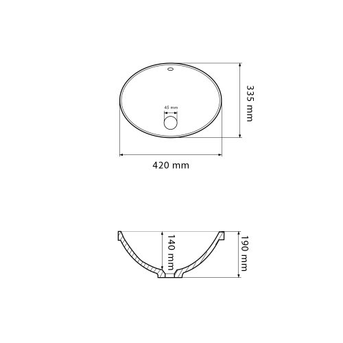 Умывальник (раковина) VBI MESTRE WHITE врезной
