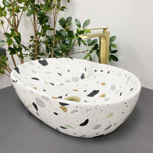 Умывальник (раковина) VBI MODENA S TERAZZO GLOSSY накладной