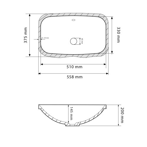 Умывальник (раковина) VBI MOENA WHITE врезной