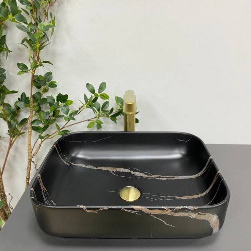 Умивальник (раковина) VBI PALERMO BLACK STONE MATT накладний