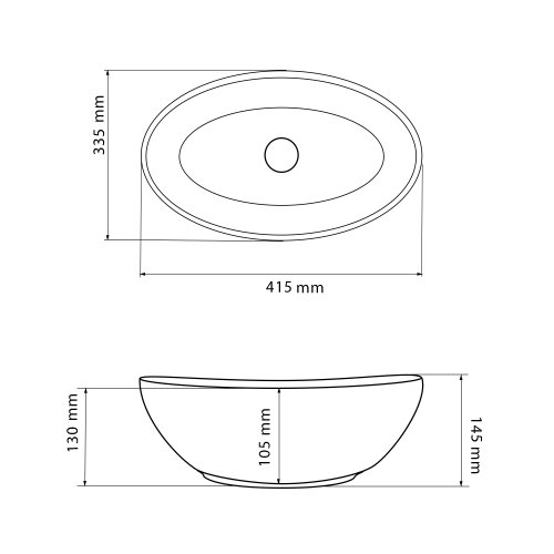 Умивальник (раковина) VBI PARMA BLACK OPAL GLOSSY накладний