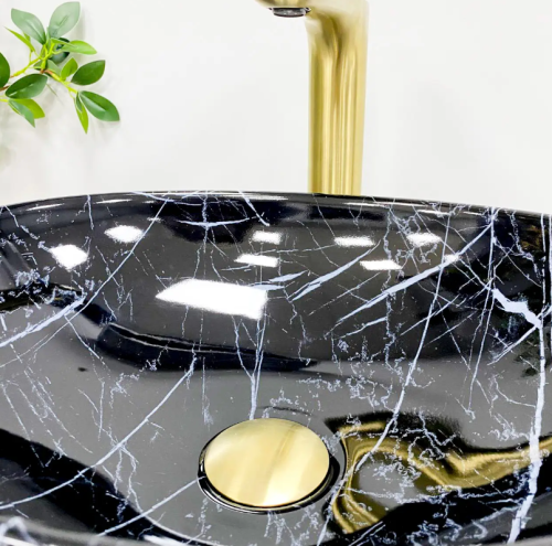 Умывальник (раковина) VBI PARMA BLACK STONE GLOSSY накладной