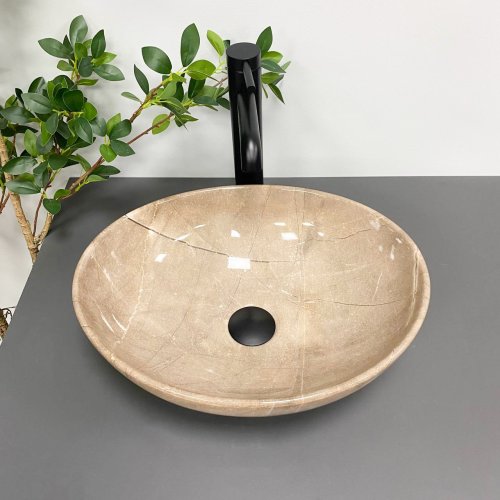 Умывальник (раковина) VBI PARMA BROWN STONE GLOSSY накладной