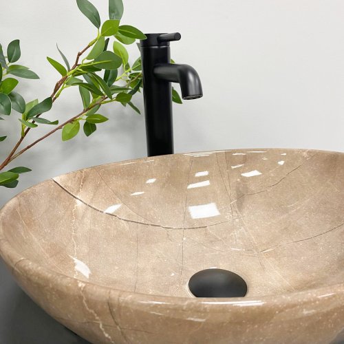 Умывальник (раковина) VBI PARMA BROWN STONE GLOSSY накладной