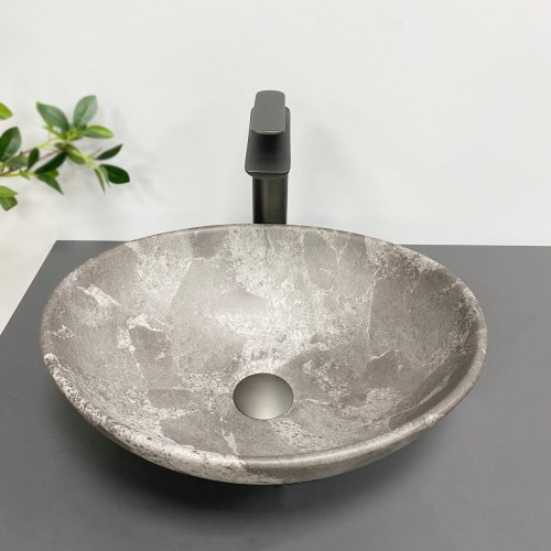 Умывальник (раковина) VBI PARMA DARK GREY STONE MATT накладной