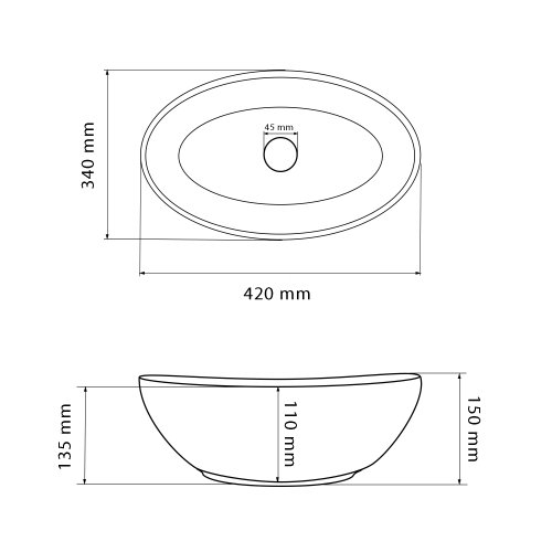 Умывальник (раковина) VBI PARMA DARK GREY STONE MATT накладной