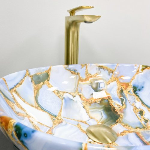 Умывальник (раковина) VBI PARMA MARBLE BLUE GLOSSY накладной