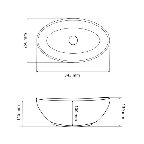 Умывальник (раковина) VBI PARMA S WHITE накладной