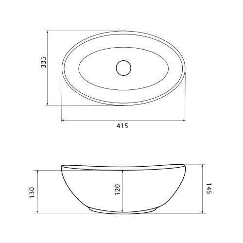 Умивальник (раковина) VBI PARMA STAINS GLOSSY накладний