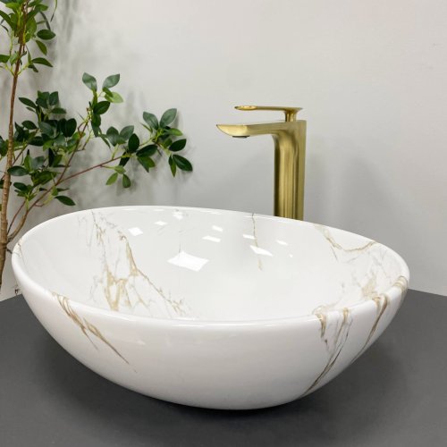 Умивальник (раковина) VBI PARMA STAINS GLOSSY накладний