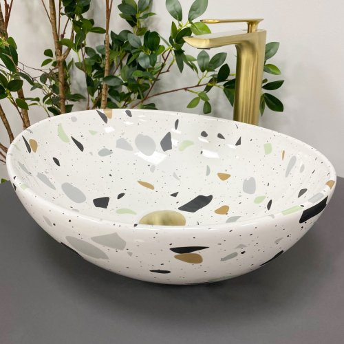 Умывальник (раковина) VBI PARMA TERAZZO GLOSSY накладной