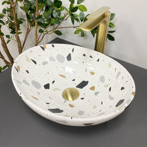 Умывальник (раковина) VBI PARMA TERAZZO GLOSSY накладной