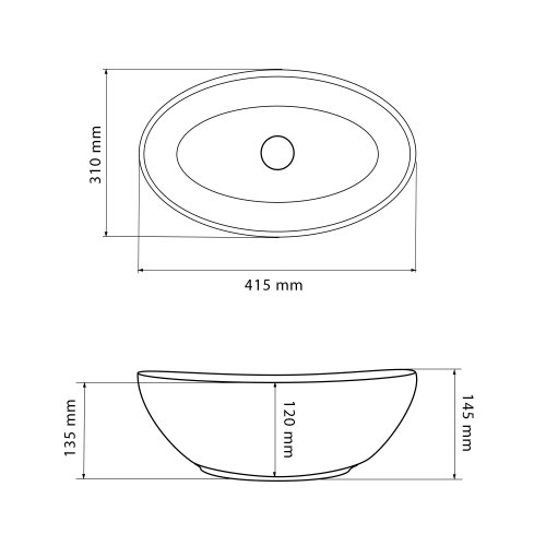 Умывальник (раковина) VBI PARMA WHITE накладной