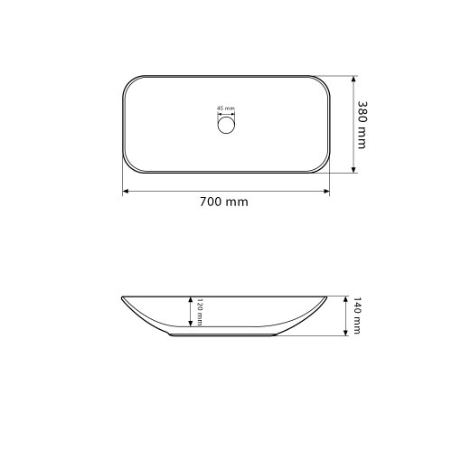 Умывальник (раковина) VBI PINETO WHITE накладной