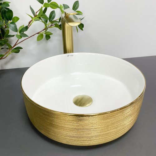 Умивальник (раковина) VBI PRATO GOLD WHITE накладний