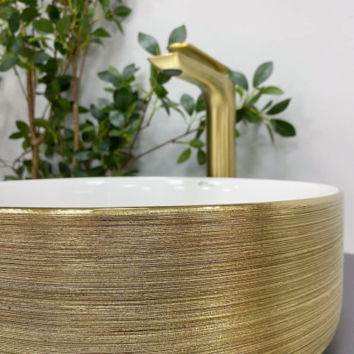 Умивальник (раковина) VBI PRATO GOLD WHITE накладний