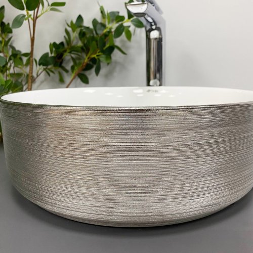 Умывальник (раковина) VBI PRATO SILVER WHITE накладной