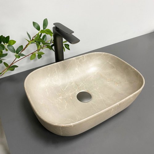 Умивальник (раковина) VBI RAVENNA BEIGE STONE MATT накладний