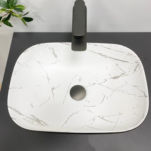 Умывальник (раковина) VBI RAVENNA MARMO BLACK MATT накладной