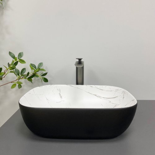 Умывальник (раковина) VBI RAVENNA MARMO BLACK MATT накладной