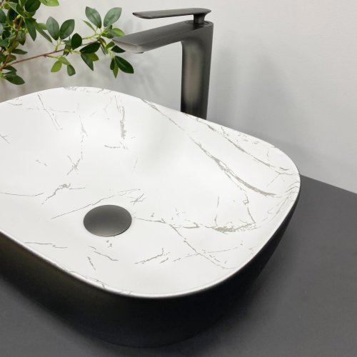 Умывальник (раковина) VBI RAVENNA MARMO BLACK MATT накладной