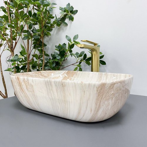 Умывальник (раковина) VBI RAVENNA TRAVERTINE GLOSSY накладной