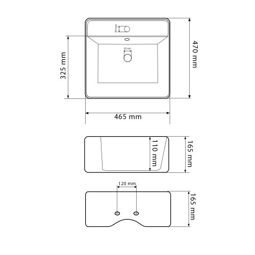 Умывальник (раковина) VBI TERAMO WHITE накладной подвесной