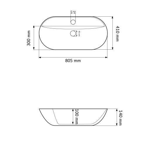 Умывальник (раковина) VBI TERNI M WHITE накладной