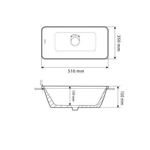 Умывальник (раковина) VBI TORITTO WHITE врезной