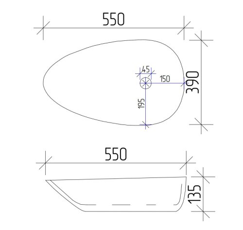 Умивальник (раковина) VBI TRENTO 55 WHITE накладний