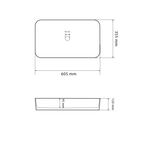 Умывальник (раковина) VBI TRIEST BLACK MATT накладной