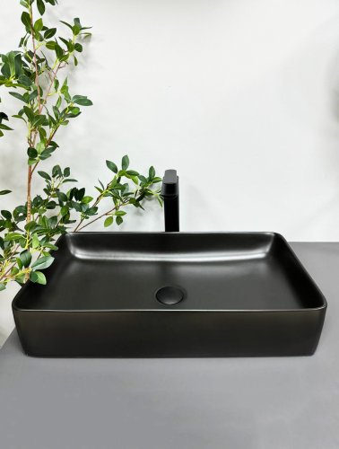 Умывальник (раковина) VBI TRIEST BLACK MATT накладной