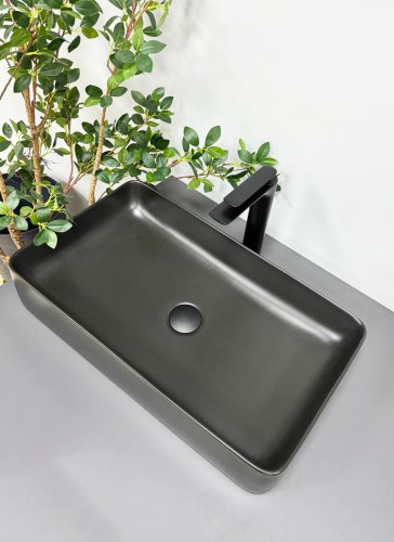 Умывальник (раковина) VBI TRIEST BLACK MATT накладной