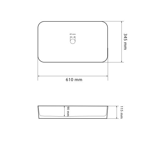 Умивальник (раковина) VBI TRIEST MARMO GLOSSY накладний