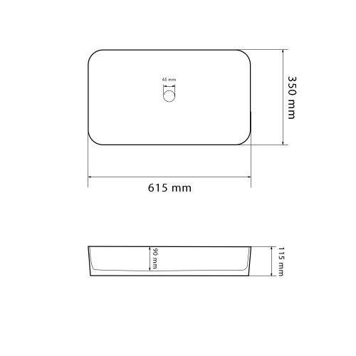 Умывальник (раковина) VBI TRIEST STAINS MATT накладной