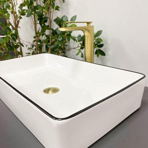 Умивальник (раковина) VBI TRIEST WHITE BLACK EDGE накладний