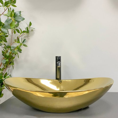 Умывальник (раковина) VBI TURIN GOLD GLOSSY накладной