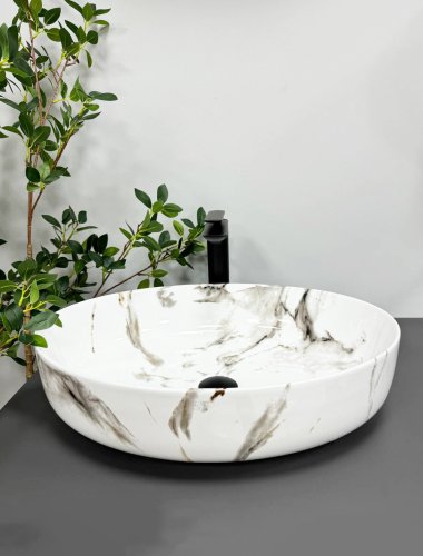 Умывальник (раковина) VBI UDINE CARRARA GLOSSY накладной