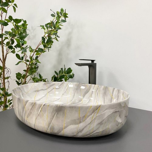 Умывальник (раковина) VBI UDINE STONE GLOSSY накладной