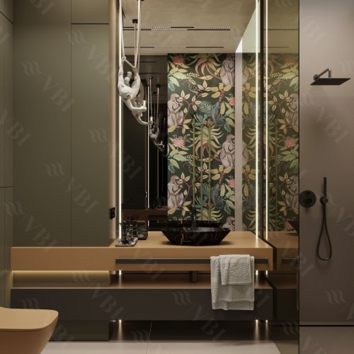 Умывальник (раковина) VBI VENEZIA S MARBLE BLACK MATT накладной